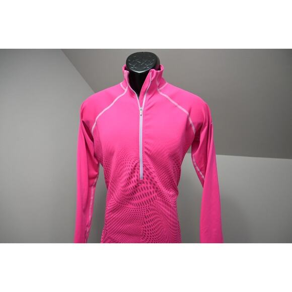 Nike Pro Running 1/4 Zip Performance Dri Fit Fitted Pink Jacket Womens Size XL - Picture 2 of 9